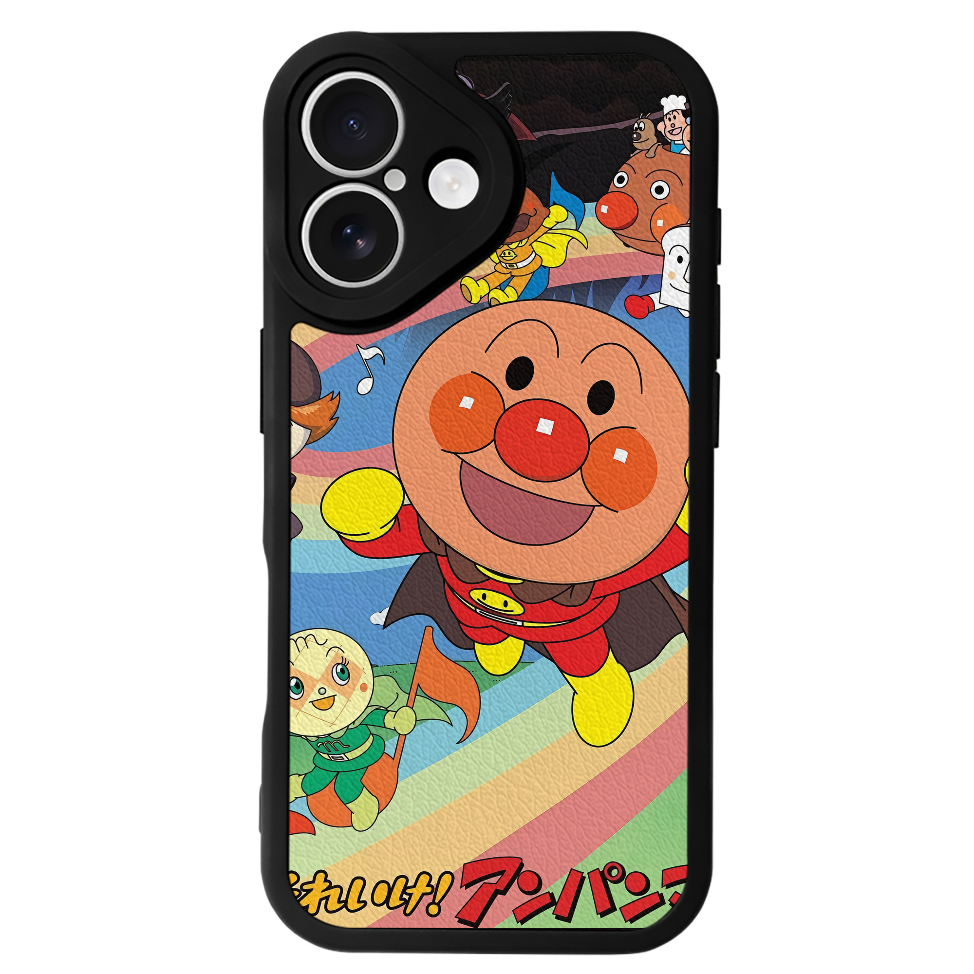 （画像用） アンパンマン Anpanman 【iPhone 16シリーズ対応】シリコンスマホケース（レザー調） 材質：シリコン